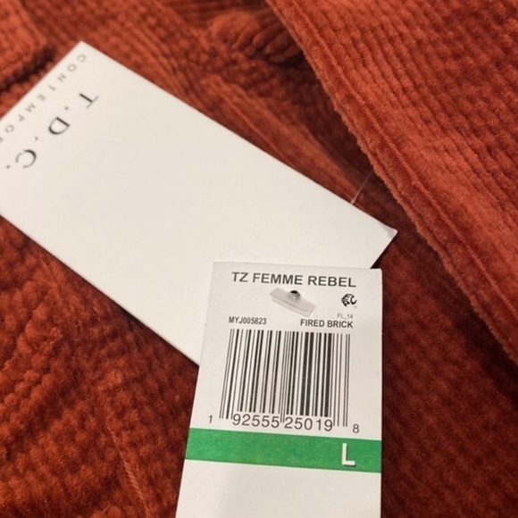 T.D.C. Topson Oversized Cropped Corduroy Jacket size Large - Picture 8 of 13